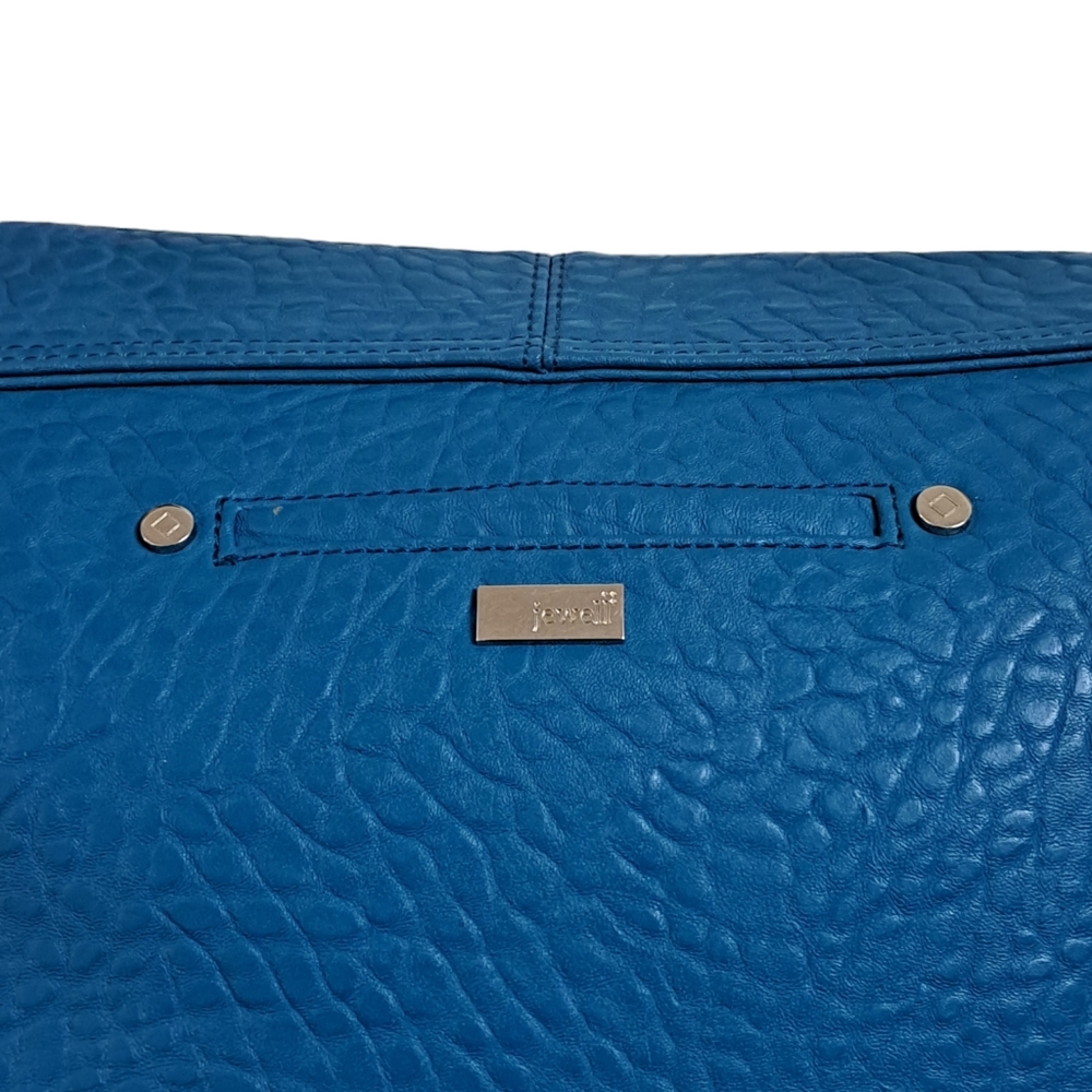 Jewell By 31 Blue Handbag Purse Satchel Women's  Faux Leather 12x10" Colorful - Picture 6 of 13